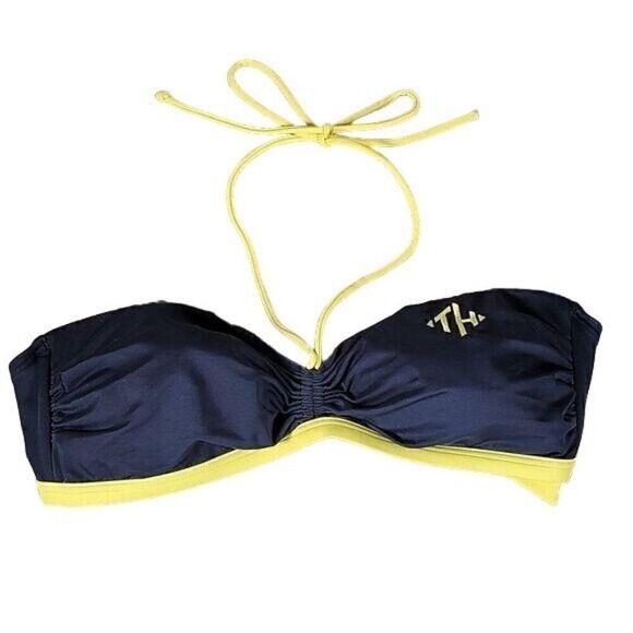 Tommy Hilfiger Bandeau Bikini Top with Halter Tie Sz S - Picture 1 of 9